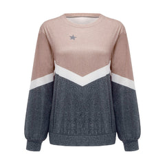 Women's Color block Star Graphic Pullover Sweatshirt