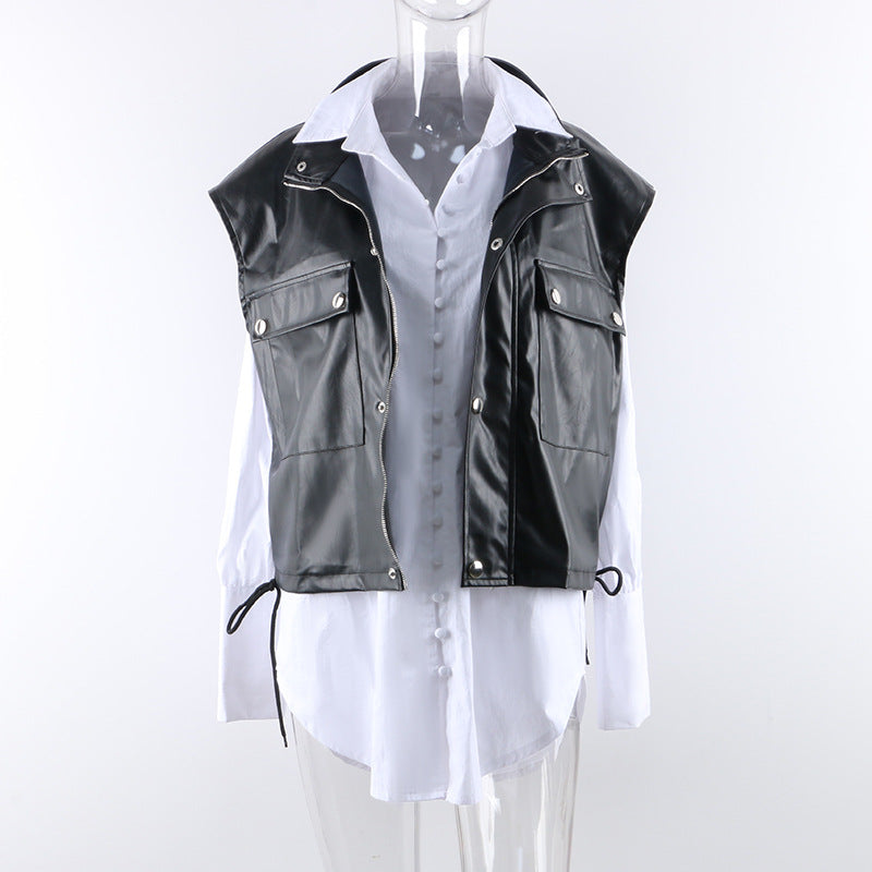 Women's PU Leather Vest - Trendy & Stylish