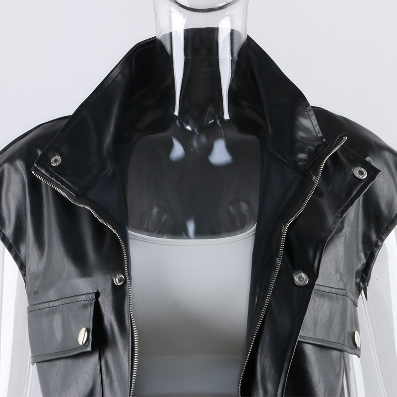 Women's PU Leather Vest - Trendy & Stylish