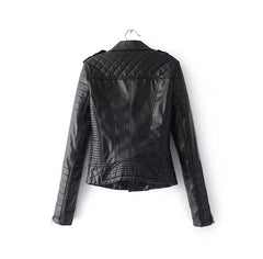 Edgy Style - Women's Faux Leather Moto Jacket