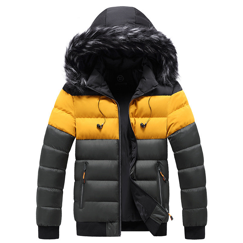 Men's Color Block Puffer Jacket - Winter Essential