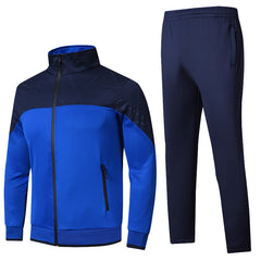 Vibrant Two-Tone Athletic Track Suit with Zippered Pockets