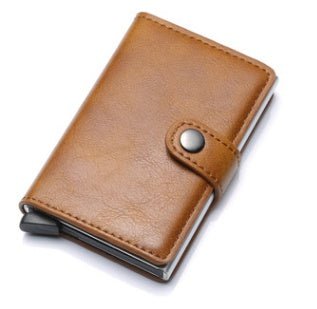 Compact Card Wallet - Elegant Burgundy Leather Wallet with Card Slots