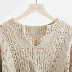 Women's Cable Knit Sweater - Cozy & Stylish  Fashion