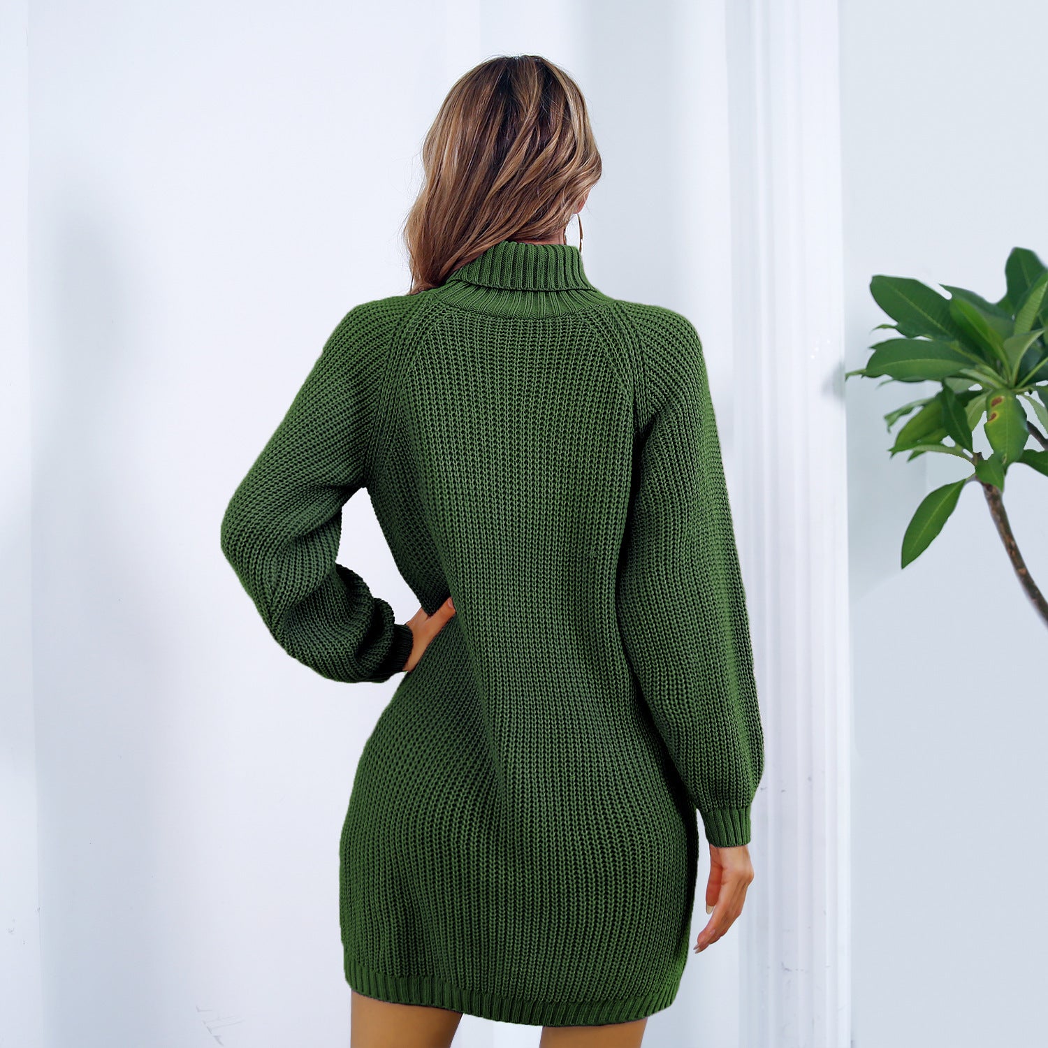 Women's Turtleneck Sweater Dress - Cozy & Stylish Fall Fashion