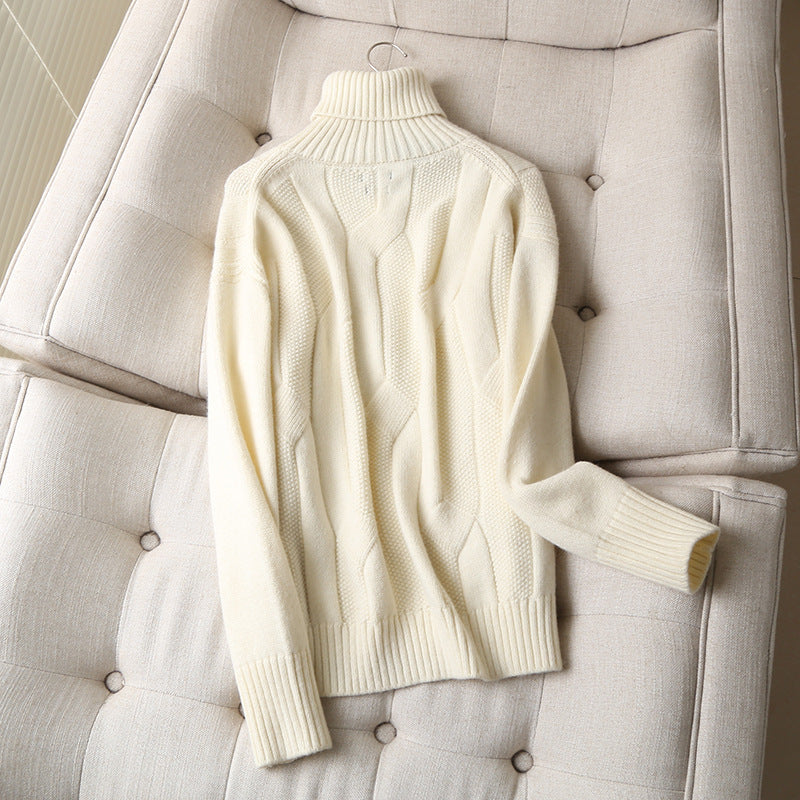 Women's Cable Knit Turtleneck Sweater - Cozy & Stylish Fall Fashion