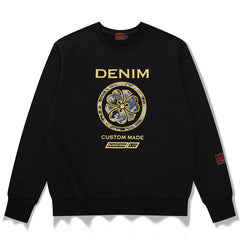 Denim Custom Made Graphic Crew Neck Sweatshirt