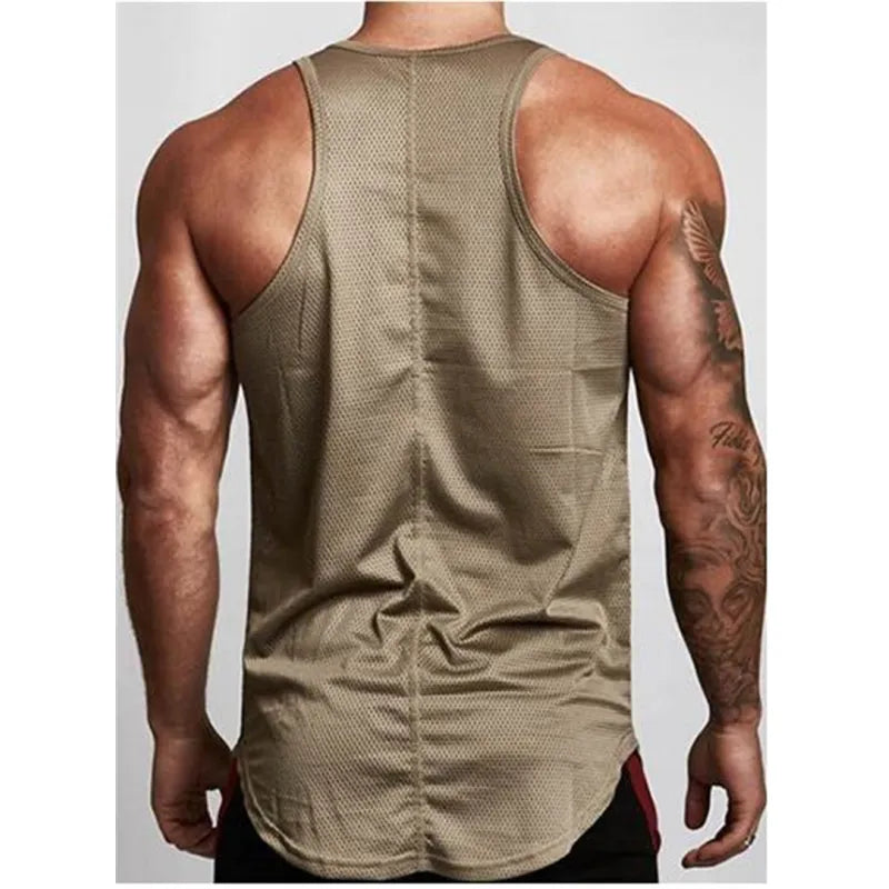 Men's Sleeveless Tank Top - Breathable Fitness Workout Vest