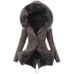 Navy Parka with Faux Fur Hood - Warm & Stylish Winter Coat