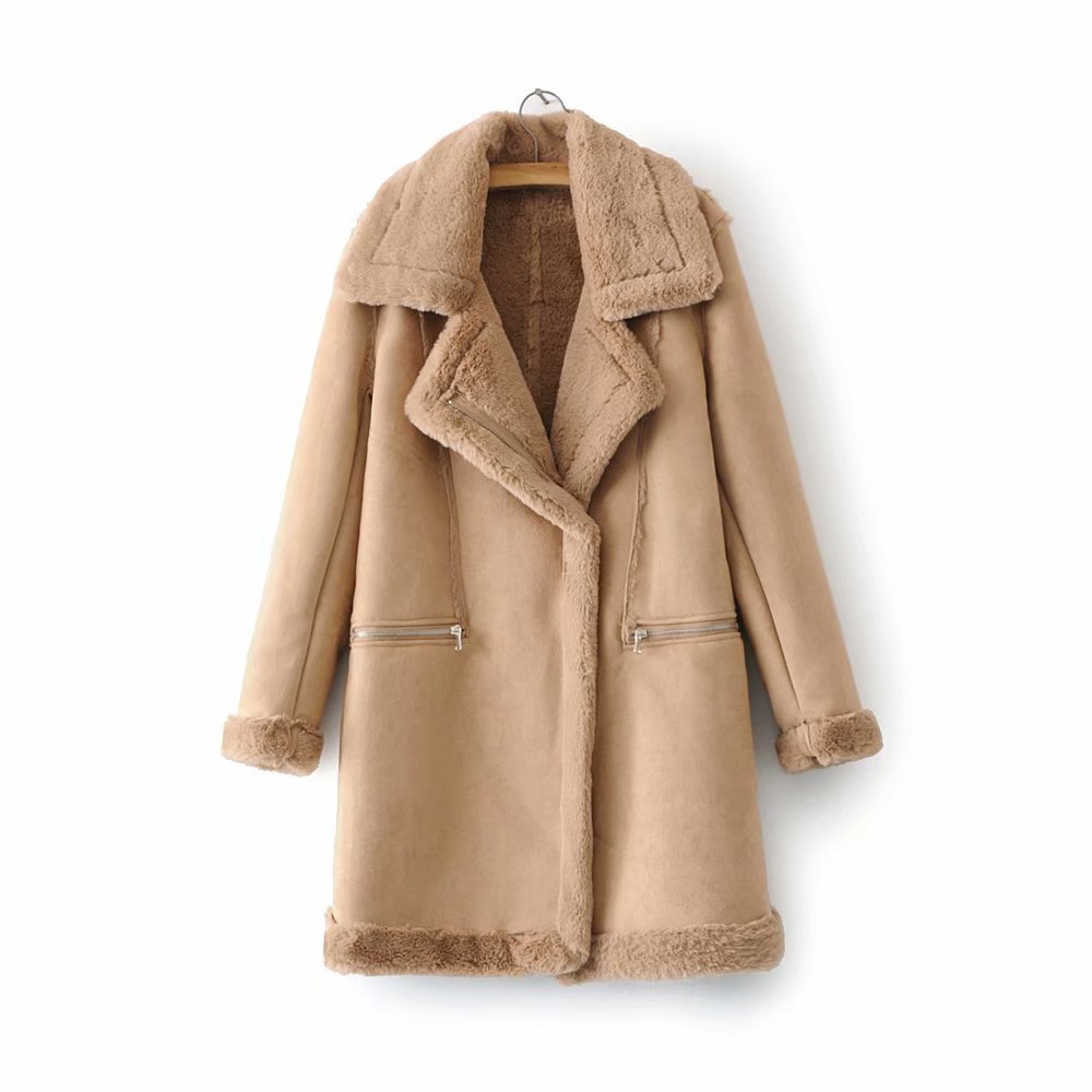 Warm Winter Jacket - Women's Suede & Fur