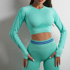 Seamless Strappy Back High-Waist Activewear Set