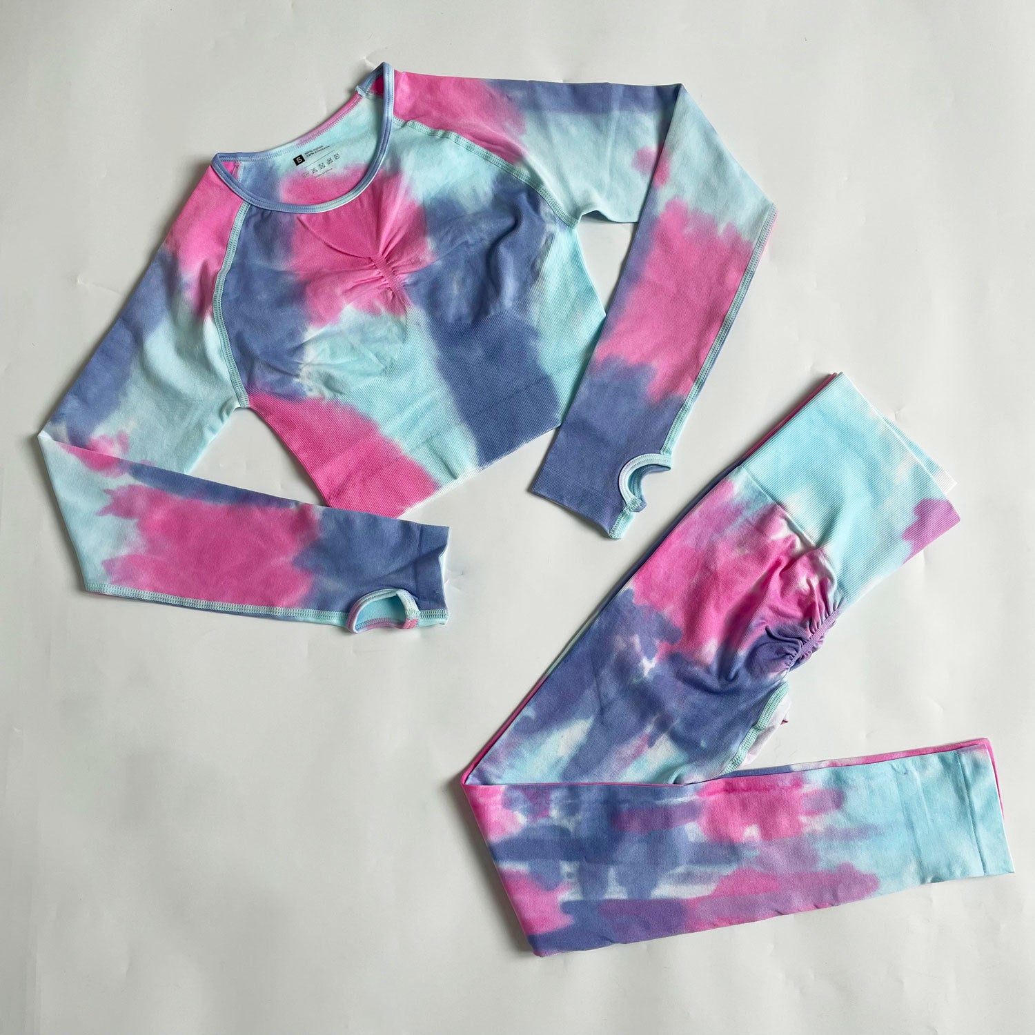 Women's Tie Dye Crop Top and Leggings Set