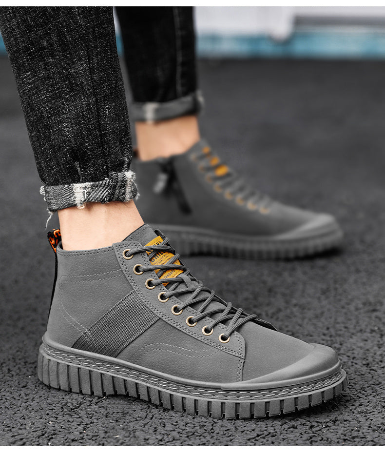 Rugged Suede Lace-Up Platform Boots with Lugged Sole