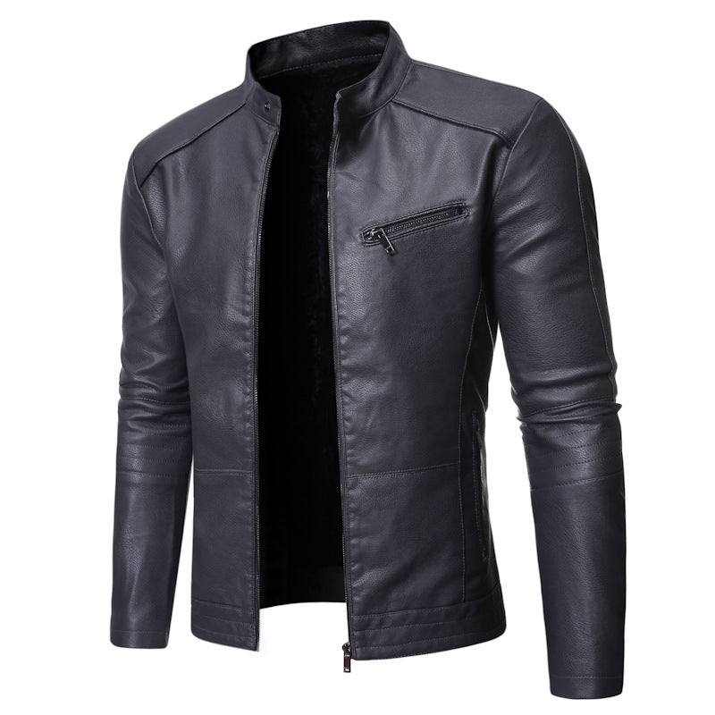 Men's Slim Fit Leather Motorcycle Jacket