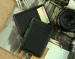 Elegant Bi-Fold Wallets with Colorful Accents