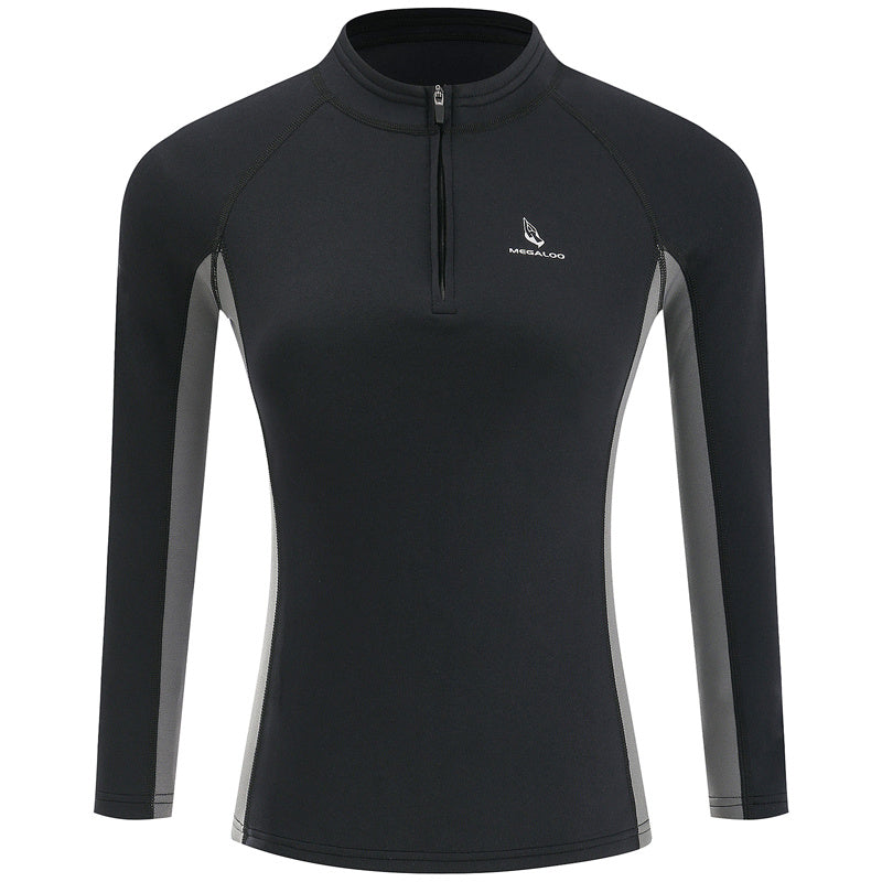 Women's Long Sleeve Zippered Performance Base Layer Top