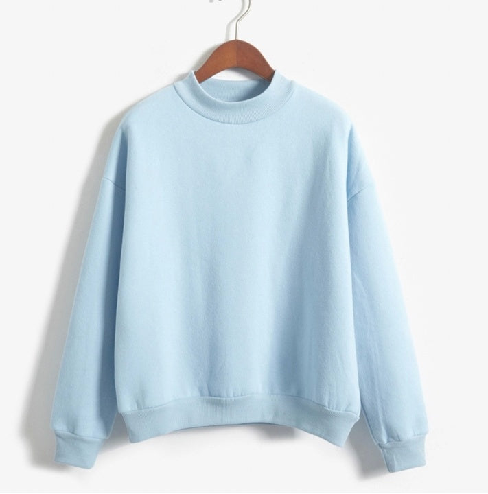 Cozy Oversized Mock Neck Pullover Sweatshirt