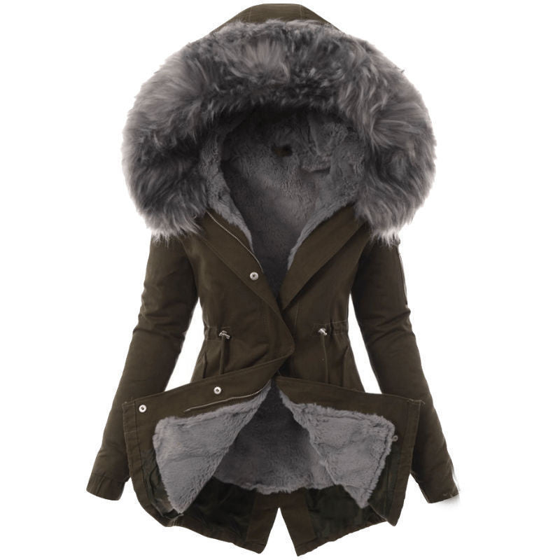 Navy Parka with Faux Fur Hood - Warm & Stylish Winter Coat