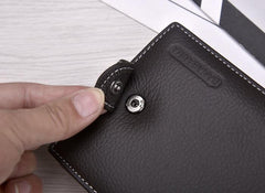 High-Quality Genuine Leather Bifold Wallet with Snap Closure