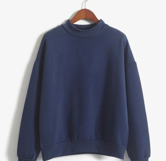 Cozy Oversized Mock Neck Pullover Sweatshirt