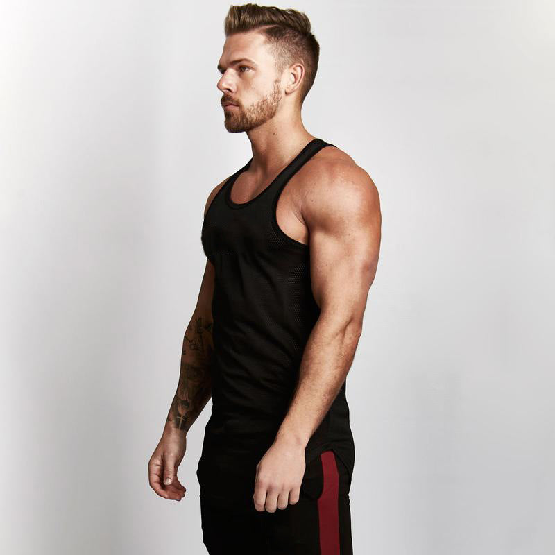 Men's Sleeveless Tank Top - Breathable Fitness Workout Vest