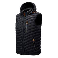 Men's Winter Vest with Hood - Insulated and Comfortable