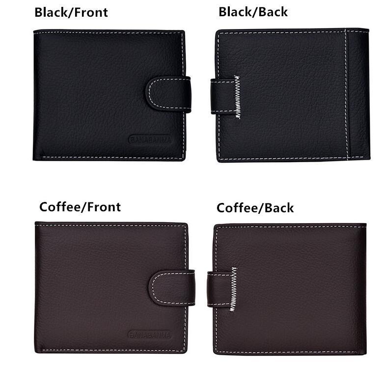 High-Quality Genuine Leather Bifold Wallet with Snap Closure