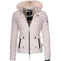 Women's Navy Puffer Jacket - Winter Warmth