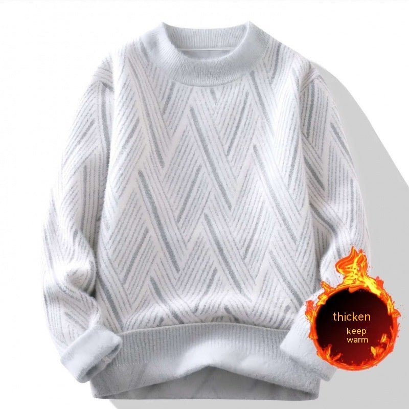 Men's Chevron Knit Sweater - Cozy & Stylish Fall Fashion