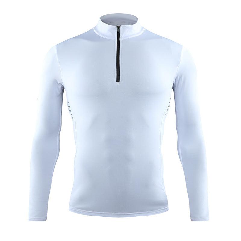 Men's Collared Zipper Fitness T-Shirt