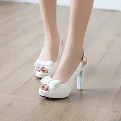 Darling Bow-Detailed Platform Heels: Elegant Evening Style