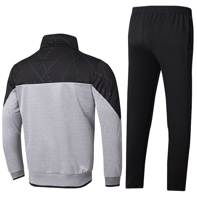 Vibrant Two-Tone Athletic Track Suit with Zippered Pockets