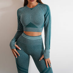 Seamless Strappy Back High-Waist Activewear Set