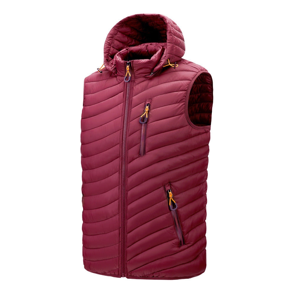 Men's Winter Vest with Hood - Insulated and Comfortable