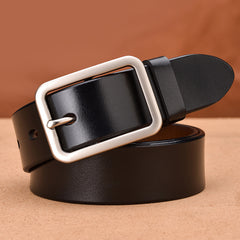 men's Square Pin Buckle Leather Belt