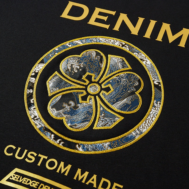 Denim Custom Made Graphic Crew Neck Sweatshirt