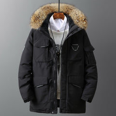 Men's Fur Hood Parka Jacket - Heavy Duty Winter Coat