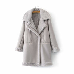 Warm Winter Jacket - Women's Suede & Fur