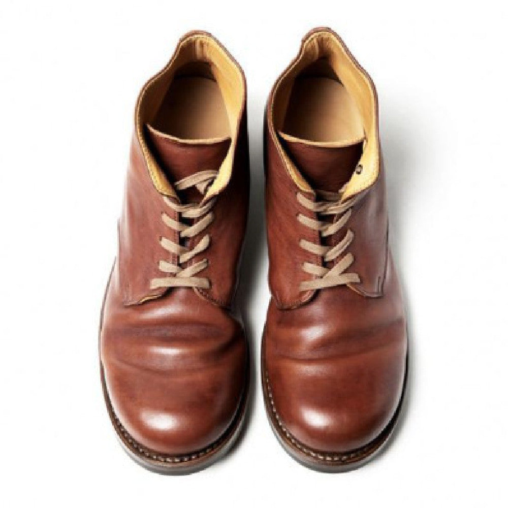 Rugged Leather Lace-Up Ankle Boots