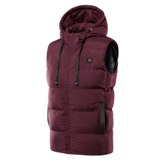 Heated Hooded Puffer Vest - Stay Warm All Winter Long