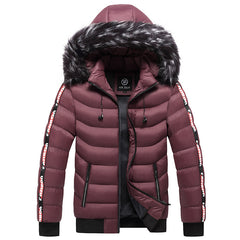 Hooded Puffer Jacket - Faux Fur Trim