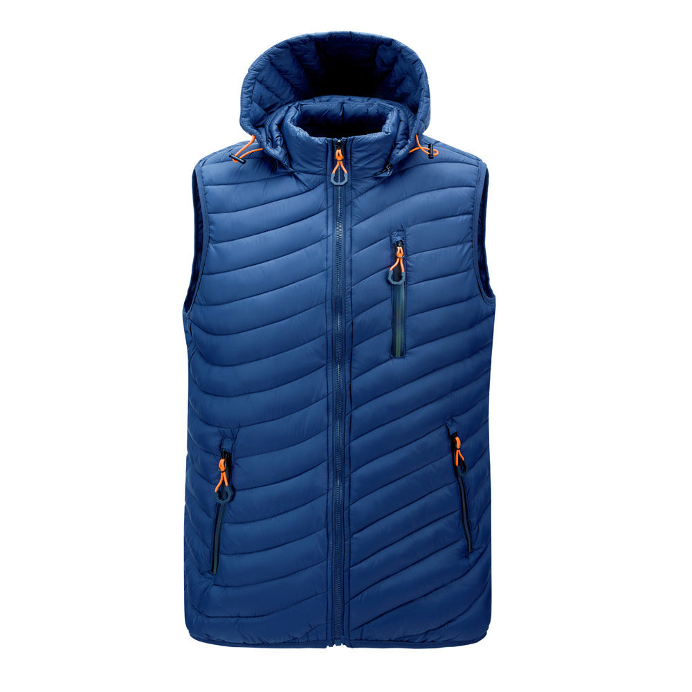 Men's Winter Vest with Hood - Insulated and Comfortable