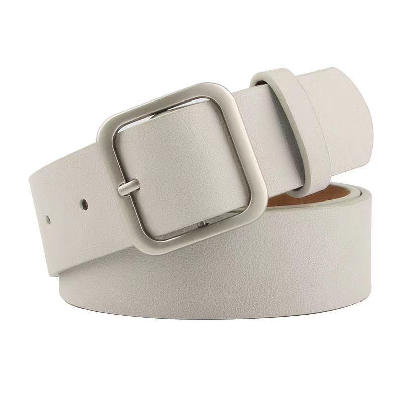 men's Square Pin Buckle Leather Belt