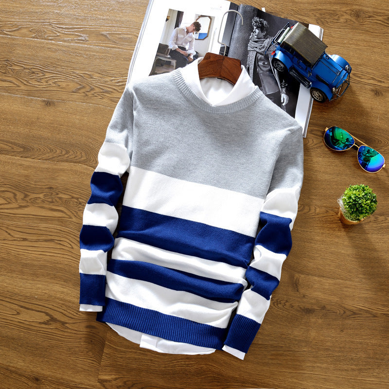 Men's Striped Sweater - Cozy & Stylish Fall Fashion