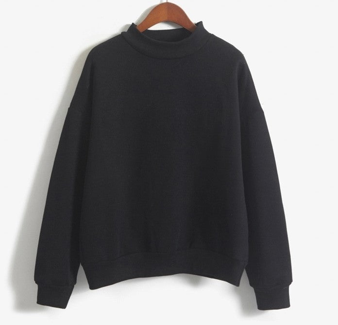 Cozy Oversized Mock Neck Pullover Sweatshirt