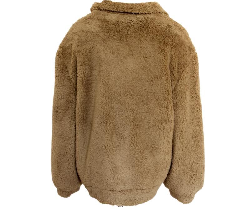 Women's Oversized Teddy Bear Fleece Jacket - Soft & Stylish