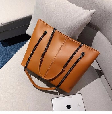 Leather Tote bag - Women's PU leather One Shoulder Handbag