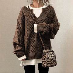 Women's Cable Knit Sweater - Cozy & Stylish  Fashion