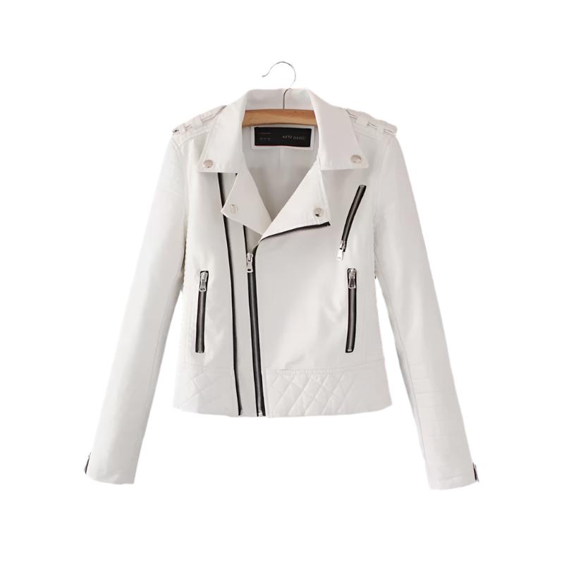 Edgy Style - Women's Faux Leather Moto Jacket