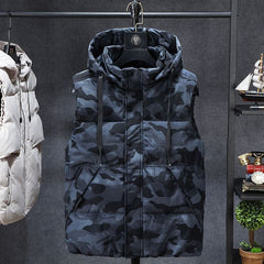 Men's Quilted Vest with Hood - Stylish and Warm